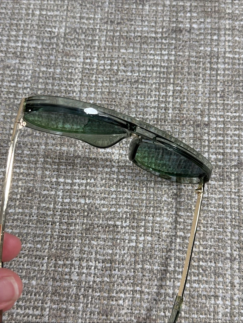 Aviator Sunglasses - Green Lenses grandpa look 90’s Y2K